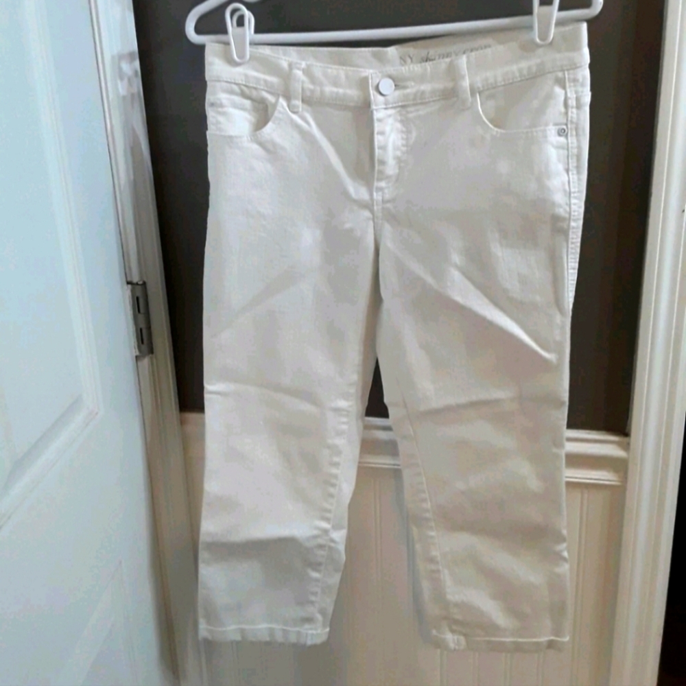 NY & COMPANY Skinny Cropped Jeans White Size 12